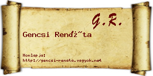Gencsi Renáta névjegykártya